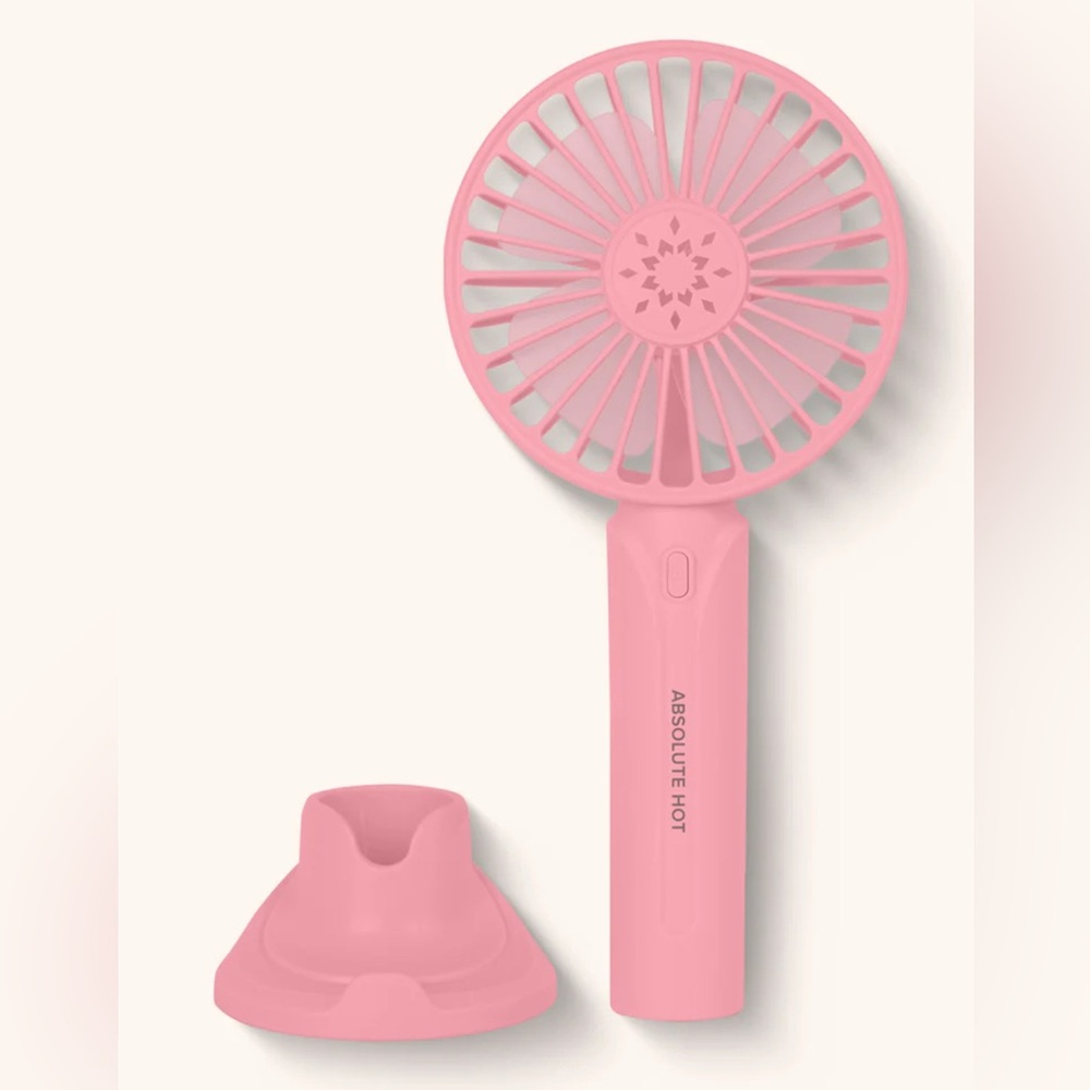 Absolute New York Standing Beauty Fan- soft pink, detachable base, rechargeable